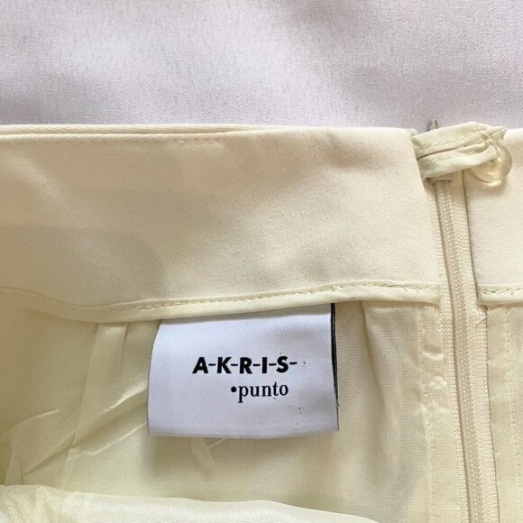 AKRIS PUNTO IVORY WHITE COTTON BLEND MID-RISE STRETCH PENCIL SKIRT - 4 - Picture 6 of 10